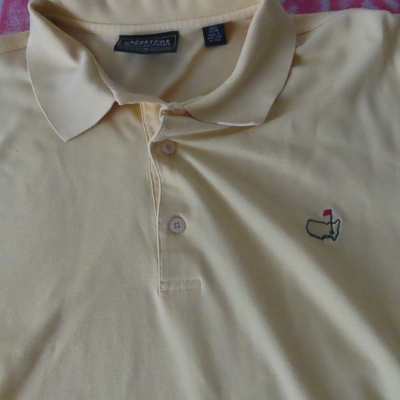 Masters Collection Polo Shirt XL yellow Golf 60s Two Ply Mercerized Cotton - Picture 2 of 5